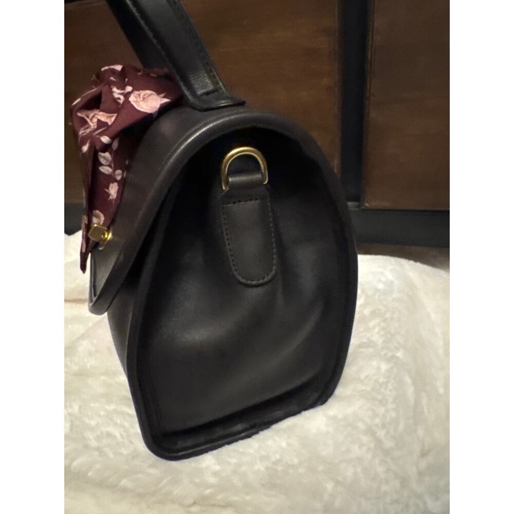 Rare Vintage Coach Manor Bag Navy Gorgeous Silky soft - Picture 7 of 15